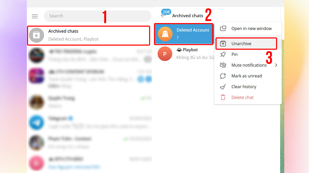 Tin nhắn bị ẩn trên Telegram có thể hiện lại được không?