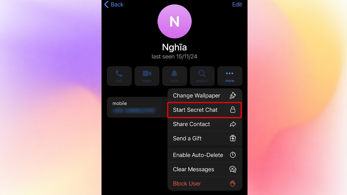 Có thể ẩn nội dung tin nhắn cụ thể trên telegram trong cuộc trò chuyện không?