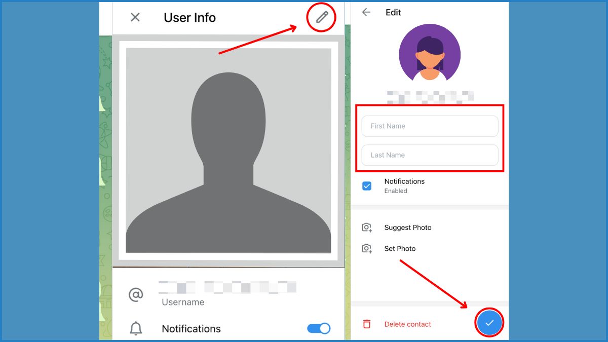 Có thể đổi tên người khác trong danh bạ Telegram của mình không?