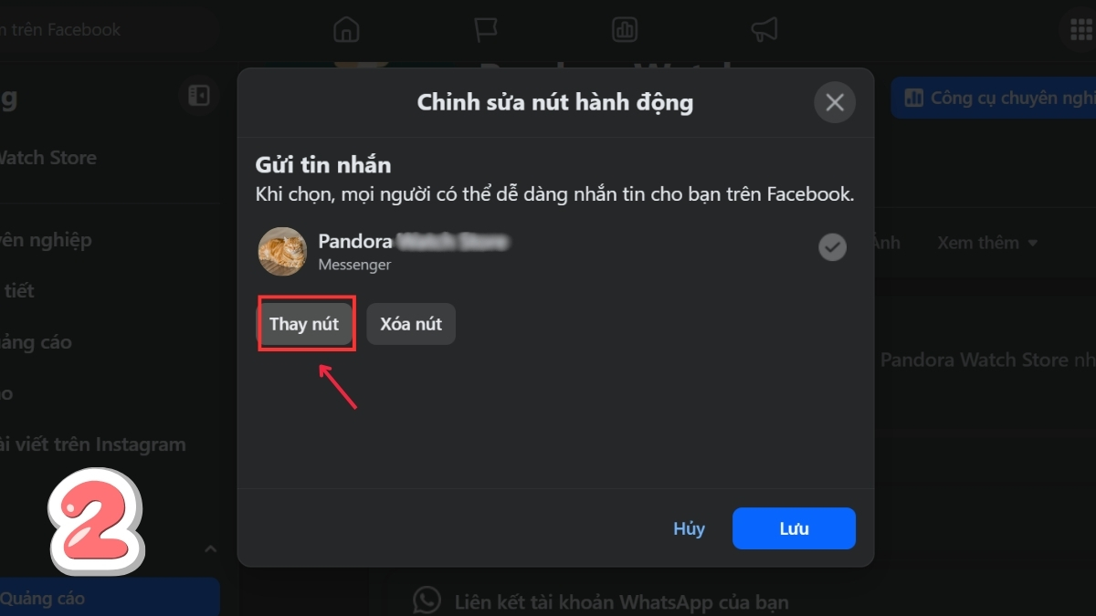 thêm nút "Gửi tin nhắn WhatsApp" vào Fanpage - bước 2