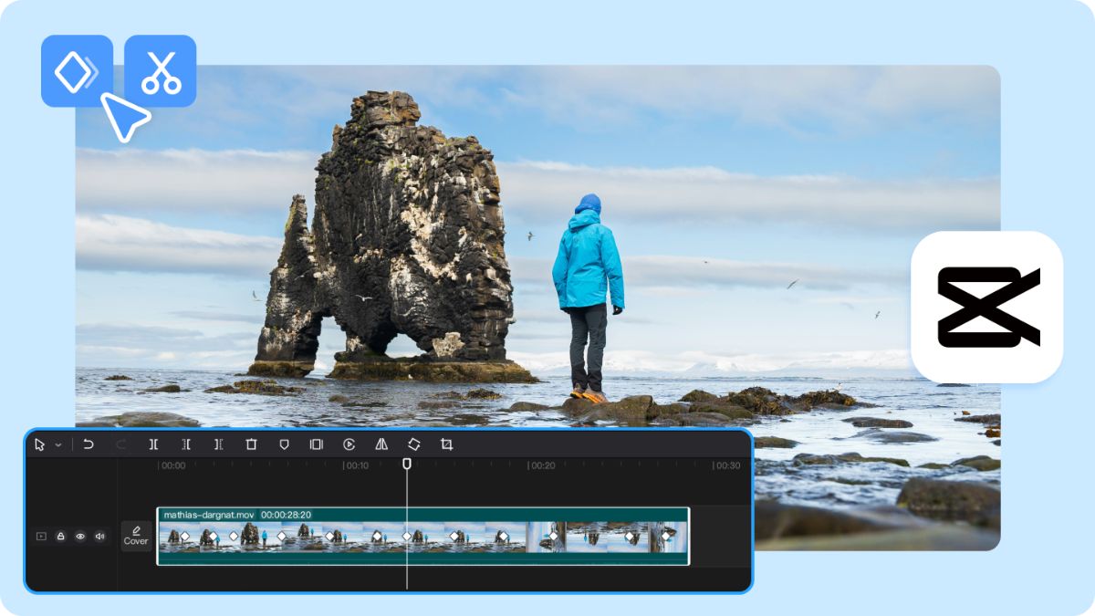 CapCut hỗ trợ một số phím tắt mặc định mở bảng keyframe
