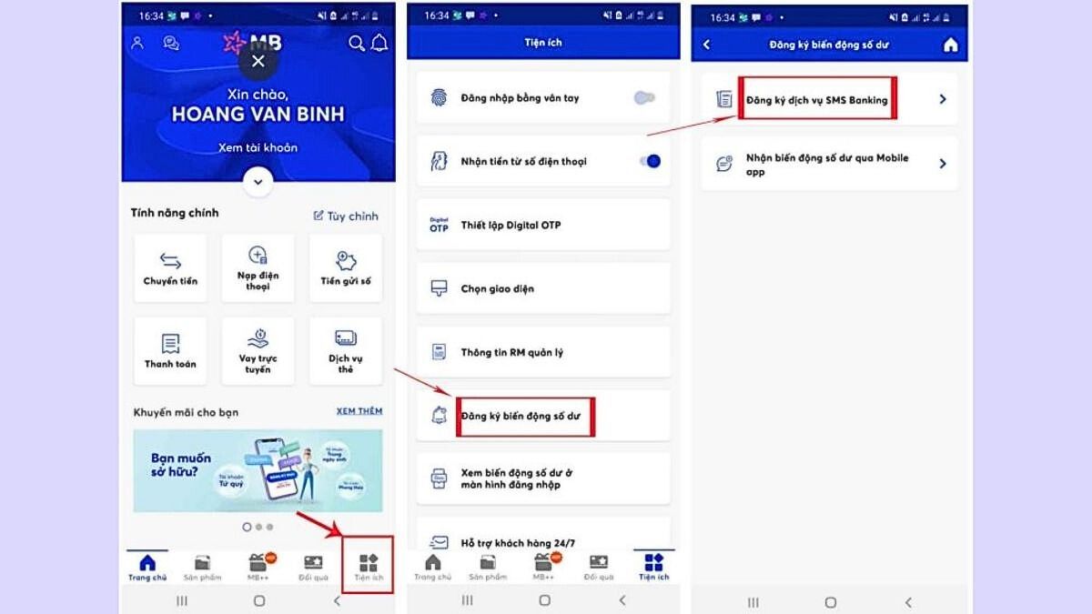 MB Bank còn hỗ trợ các phương thức thông báo số dư khác