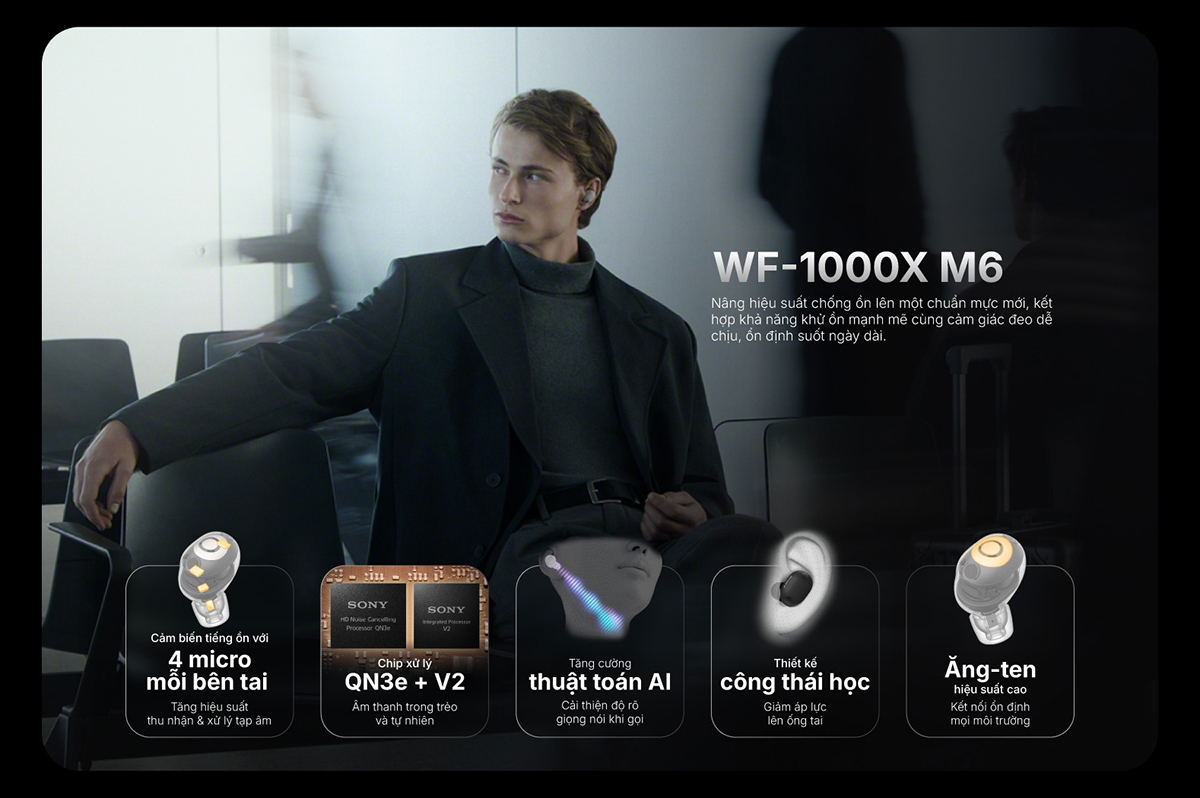 Sony WF-1000XM6 có gì mới về chống ồn